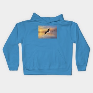 Black Skimmer at Sunset Kids Hoodie